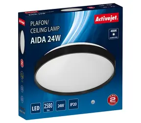 Activejet AJE-AIDA černá / Stropní svítidlo / 24W / 78x LED / 2580 lm / 4000K / IP20