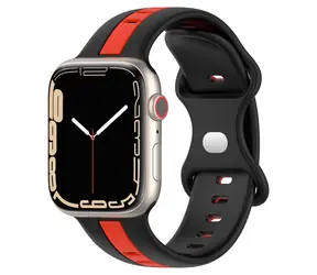 X-SITE Silikonový řemínek pro Apple Watch 38/40/41mm černo-červená / Řemínek / Silikonový