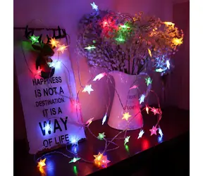 X-SITE Hvězda XX005 vícebarevná / LED světelný řetěz / 5 m / 8 funkcí / baterie 3x AA / IP20