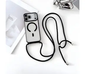 Kryt s dlouhým řemínkem pro iPhone 18 Pro/17 Pro černý / Kryt / TPU / MagSafe / galvanické pokovení
