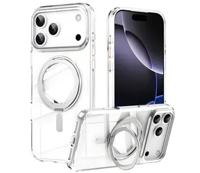 Magnetický kryt s otočným stojánkem bílý / Kryt / Apple iPhone 18 Pro Max / 17 Pro Max / TPU + akryl / MagSafe