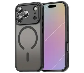 Magnetický matný kryt PC+TPU černý / Kryt / Apple iPhone 17 Pro, 18 Pro / Odolný proti pádu