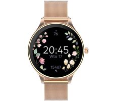 Forever Velora SB-306 růžovo zlaté / Chytré hodinky /  1.19" / AMOLED / 390×390 px / Bluetooth 5.2 / Android. iOS