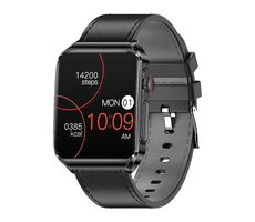 Rozbaleno - BlitzWolf BW-HL6 černá kůže / Chytré hodinky / 1.85" / 400x450 /  BT 5.1 / Android & iOS / rozbaleno