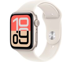 Apple Watch SE 3 (2025) GPS + Cellular 44mm Hvězdně bílé hliníkové tělo - Hvězdně bílý sportovní řemínek M/L / 160-210mm