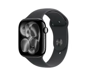 Apple Watch Series 11 GPS 42mm Klavírně černé hliníkové tělo - Černý sportovní řemínek M/L / 150–200 mm