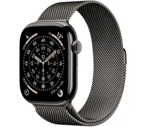 Apple Watch Series 11 GPS+Cellular 46mm Břidlicově šedé titanové tělo - Břidlicově šedý milánský tah M/L / 150–200 mm
