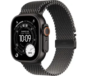 Apple Watch Ultra 3 (2025) GPS+Cellular 49mm Černé titanové tělo - Černý titanový milánský tah (S) / 130-160mm 