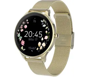Rozbaleno - Forever Velora SB-306 zlaté / Chytré hodinky / 1.19" / AMOLED / 390×390 px / Bluetooth 5.2 / Android. iOS  / rozbaleno