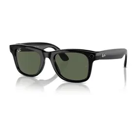 Meta Ray-Ban Gen1 Wayfarer Shiny Black G15 Green (Large)