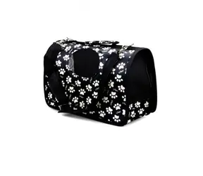 animALL Taška Black with pink paws L 50x22x30 cm