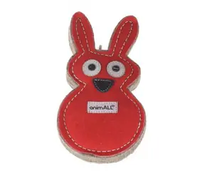animALL Hračka Králík natural kůže podložená plstí 18x11 cm