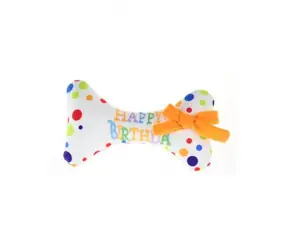 animALL Hračka Dog Kost Happy Birthday bavlna 17 cm