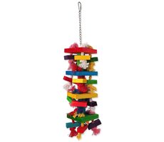 Bird Jewel Hračka - závěsná s provazy a dřívky barevná 54 cm