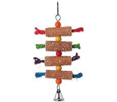Bird Jewel Hračka - závěsná klasy se zvonečkem barevné 27x16 cm