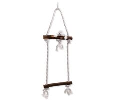 Bird Jewel Hračka - závěsná dřevo a provaz 50 cm