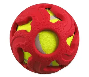 Dog Fantasy Gumový míček s tenisákem červená 7.5 cm