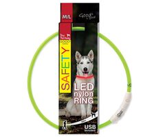 Dog Fantasy Obojek LED nylon zelená 65 cm