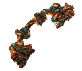 Dog Fantasy Hračka - uzel bavlněný barevný 4 knoty 60cm