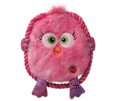 Dog Fantasy Hračka - Monsters kuře suštící s provazem růžová 18cm