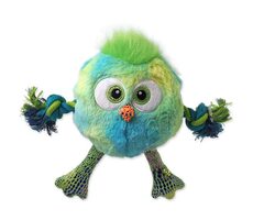 Dog Fantasy Hračka - Monsters kuře pískací s provazy a uzly modrá 15cm