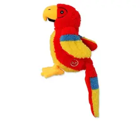 Dog Fantasy Hračka - Recycled Toy papoušek pískací se šustícím ocasem 23cm