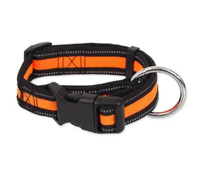 Dog Fantasy Obojek Neoprene S oranžová 2x27-37cm