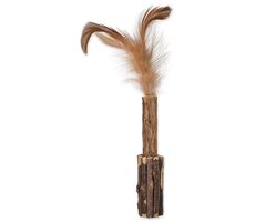 Magic Cat Hračka - Natural Fun dřívko s přírodními pírky 15cm