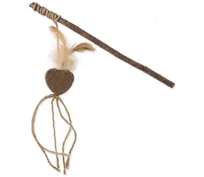 Magic Cat Hračka - Natural Fun šidítko srdce s přírodními pírky a provázky 25cm