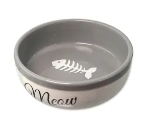 Magic Cat Miska Meow keramická bílo-šedá 13.4x4cm 170ml