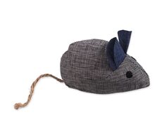 Magic Cat Hračka - Natural Fun myš s šantou kočičí šedá 8cm