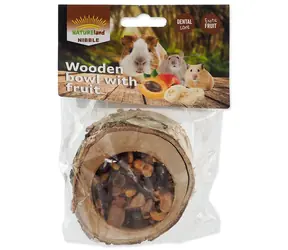 Nature Land Nibble Pochoutka miska plněná ovocem dřevěná 120g