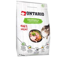 Ontario Cat Hairball 400kg / Granule pro dospělé kočky