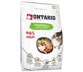 Ontario Cat Hairball 400g / Granule pro dospělé kočky