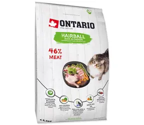 Ontario Cat Hairball 6.5kg / Granule pro dospělé kočky