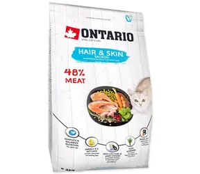 Ontario Cat Hair & Skin 2kg / Granule pro dospělé kočky