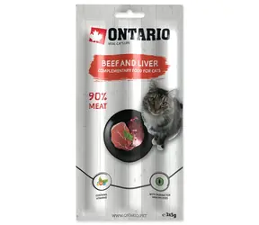 Ontario Stick for cats Tyčinka hovězí a játra 3x5g
