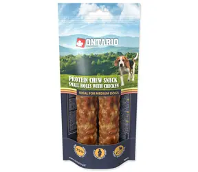 Ontario Protein žvýkací pamlsek malá rolka s kuřecím 12.7cm 2ks 