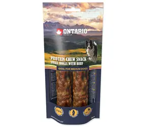 Ontario Protein žvýkací pamlsek malá rolka s hovězím 12.7cm 2ks 