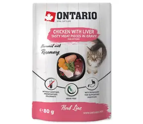 Ontario Kitten Kapsička kuře s játry v omáčce 80g