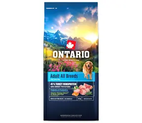 Ontario Adult All Breeds Monoprotein Turkey & Sweet Potatoes 12kg / Granule pro dospělé psy 