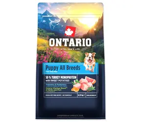 Ontario Puppy & Junior All Breeds Monoprotein Turkey & Sweet Potatoes 750g / Granule pro štěňata 