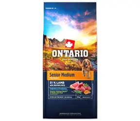 Ontario Senior Medium Lamb & Brown Rice 12kg / Granule pro starší psy 