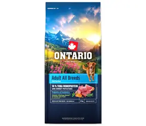 Ontario Adult All Breeds Monoprotein Tuna & Sweet Potatoes 12kg / Granule pro dospělé psy 