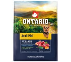 Ontario Adult Mini Lamb & Brown Rice 2.25kg / Granule pro dospělé psy 
