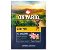 Ontario Adult Mini Chicken & Sweet Potatoes 2.25kg / Granule pro dospělé psy 