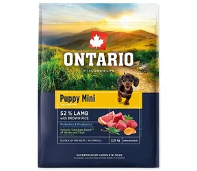 Ontario Puppy Mini Lamb & Brown Rice 2.25kg / Granule pro štěňata