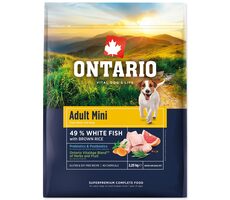Ontario Adult Mini Fish & Brown Rice 2.25kg / Granule pro dospělé psy 