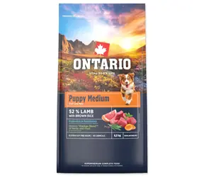 Ontario Puppy Medium Lamb & Brown Rice 6.5kg / Granule pro štěňata