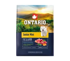Ontario Senior Mini Lamb & Brown Rice 2.25kg / Granule pro starší psy 
